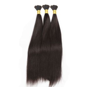 Silky Straight Human Hair Bulk For Braiding Unprocessed Natural Black Bulks Braids