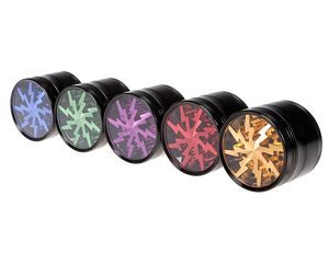 Colorful metal Tobacco Acessórios fumar erva Grinders 63 milímetros liga de alumínio 4 Peças Grinders Com Limpar Top Janela Lighting Grinders