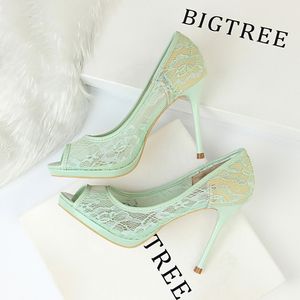 Hot Sale- bride party shoes zapatos fiesta mujer elegante peep toe high heels platform stiletto zapatos de vestir mujer estiletos mujer