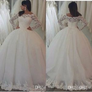 Vestido de noiva vestidos de noiva china robe de mariage feitos sob encomenda mangas compridas vestido de noiva vestido de bola 2019