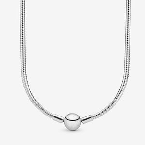 100 % 925 Sterling Silver Romantiska ögonblick Ormlänkkedja Halsband Mode Kvinnor Bröllopsförlovning Smycken Tillbehör