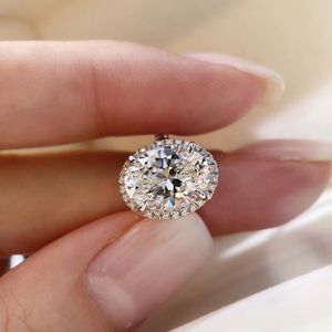 Moda-argento Anello di design parigino di alta qualità con grande diamante ovale da 3 ott che decora il regalo di gioielli da donna con fascino spedizione gratuita PS6416