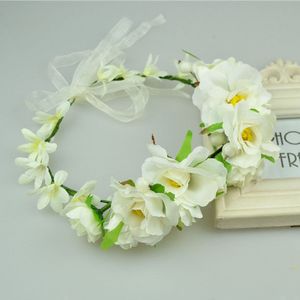 Girls Flower Wreath Headwear Kids Simulation Flower Pageant Garlands Hair Band Bride Wedding Photo Tourism Holiday Hair Accessories S177