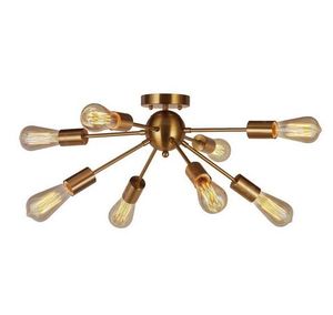 8 Light Sputnik Pendant Lamps Brushed Brass Semi Flush Mount Ceiling Light Modern For Kitchen Bathroom Dining Room Bed Room Hallway MYY