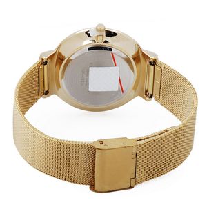 CWP 2021 Julius Watch Ja-426 Män Silver Guld Brown Black Mesh Rostfritt Stål Kvarts Analog Diamante Dial Mode Casual Vattentät