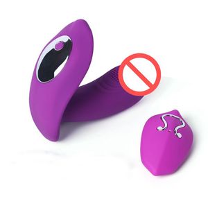 Giocattoli del sesso del vibratore del dildo senza spalline per le donne Massaggiatore erotico del punto G Stimolatore del clitoride Telecomando senza fili Vibratore indossabile J2216