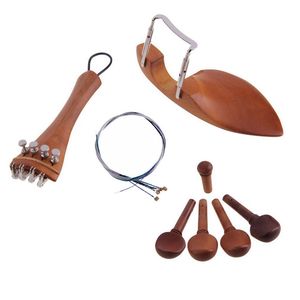 Disado Ein Satz von 4/4 Jujube-Geigenteilen, Violino-Stimmgerät, Saitenbrett, Kinnhalter, Violinzubehör