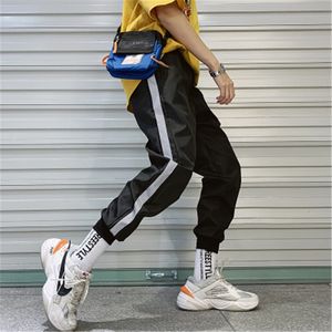 Streetwear Hip Hop Jogadores Calças Homens Reflexivo Solto Harem Calças Ankle Comprimento Calças Esporte Branco Sweatpants Casuais