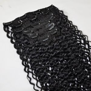 Elibess BREAFAFRO Kinky Curly Clip in Human Hair Extensions Brasilian 100 Remy Hair 120g Set Color 1 4 Alternativ