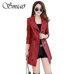 Smiao feminino couro pu jaqueta pu faux couro outwear inverno plus tamanho 4xl casaco 2018 outono camurça vestuário mulheres m-5xl