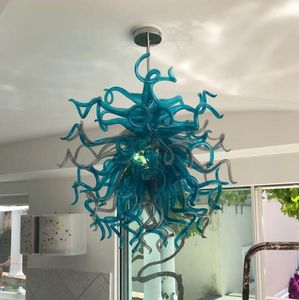 ランプ芸術的なターコイズブルーの装飾シャンデリアLEDライトルームのための光源の手の吹き付けガラスのシャンデリアランプ