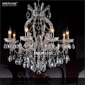 Luxury Modern Chandeliers Indoor Lighting Fixture Maria Theresa Clear Chrome Crystal Pendant lamps for Foyer Lobby Stair Hallway project MD8475