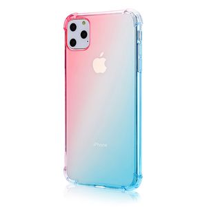 Shocksäker genomskinlig gradient Colorcell Telefonfodral för iPhone 6 6s 7 8 Plus X XR XS Max TPU Airbag Drop-Proof Cover Case