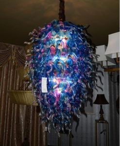 Lampy kreatywne projektowanie żyrandole oprawy światła niebieski styl vintage ręcznie dmuchanie szkła słynny domowy hotel sztuka ozdobny żyrandol