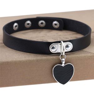 Gothic Heart choker Necklace Collar Multi Adjustable Leather Chokers women necklaces rock fashion jewelry will and sandy