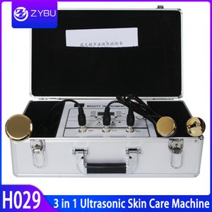 Neu beweglich 3in1 1MHz 3 MHz Ultraschall Beauty Instrument Ultraschall Skin Care Gesichtsmassage Anti-Aging Schönheit Therapie mit 3 Probe