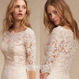 White Ivory Bolero Wedding Bridal Jacket 3 4 Lång ärm Lace Applique Elegant Wraps Wedding Dress Custom Made278e