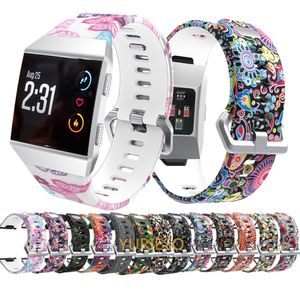 Silicone Watchband Straps for Fitbit Ionic Smart Watch Band Pattern Printed Strap Sport Replacement Wristband for Fitbit Ionic
