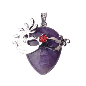 Fox Dancer Crystal Mask Pendant (Silver) Women's Fashion Elegant Mystery Necklace