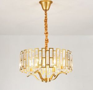 Postmodern LED Luksusowy K9 Kryształowy Żyrandol Oświetlenie Salon Gold Wiszące światła Nordic Sypialnia Wisiorek Lampa Dining Descastures Myy