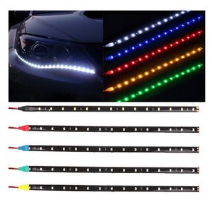 50 adet Araba Oto Dekoratif Esnek LED Şerit Işıkları Su Geçirmez 12 V 30 cm 15SMD Gündüz Çalışan Işık DRL Aydınlatma