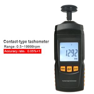 GM8906 Digital Kontaktmotor Tachometer Bärbar LCD-hastighetsmätare TACH RPM TESTE Rotera hastighetsmätare 0,5 ~ 19999RPM Data Hold