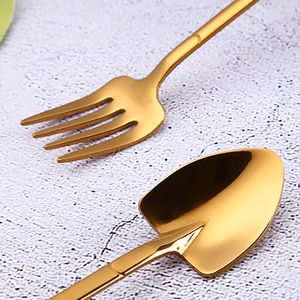 food grade stainless steel soid spade spoon fork coffee spoon stirring spoons new party Home Kitchen Dining Flatware