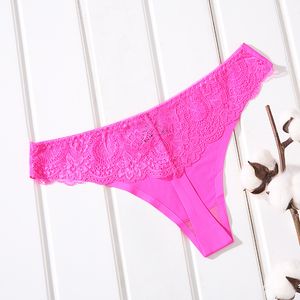 Woman Lace Thong G-String Sexy Briefs Lingerie Thong T-back Female Underwear Ice silk lace seamless thong sports thonglor