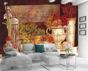 3D Wandbild Tapete europäische und amerikanische Garten-Blumen Schöne Landschaft Wohnzimmer Schlafzimmer Silk Mural Tapete