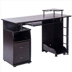 Wholesales Espresso Home Office Computer Desk Table with Keyboard Tray and Drawers