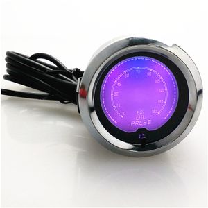 1 pcs 7 colors 2" 52mm Oil Press Pressure Gauge Car Digital LED Oil Pressure Gauge Tint Len