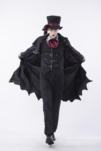 Wholesale-Halloween Vampire Couple Costumes Men's Bloody Handsome Costume Womens Steampunk Vampiress Uniforms Blood Countess Kits