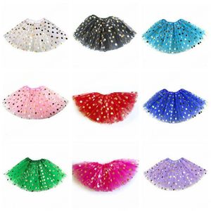 Meninas Bronzing Dots Tutu Saias Kidser Designer Roupas Bebê Ouro Polka Dot Saias Princesa Tulle Ballet Saia Lantejoulas Shine Pettiskirts Dance Wear