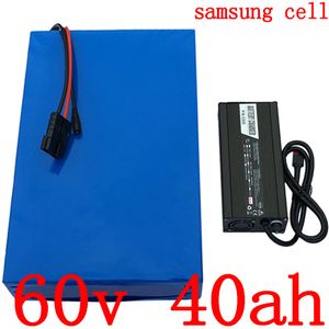 60V Lityum pil 1500W 2000W 2500W 3000W elektrikli scooter 40Ah bisiklet kullanımı samsung cep