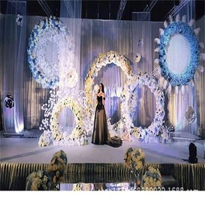 Party Decoration DIY Wedding Centerpieces Prop Iron Ring Shelf Artificial Flower Wall Stand Arch Door Background Decor Supplies