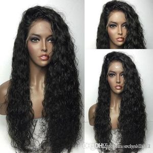 Curly Perucas da Mulher Negra Lace Wigs da frente com o bebê Cabelo Comprido onda profunda peruca Humano 180% de alta densidade 24
