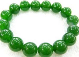 bracelet437 Braccialetto liscio dei branelli della giada/giadeite verde perfetto cinese imperiale ricco