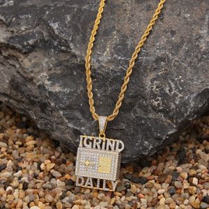 Fashion- King Custom Safe Deposit Box Necklace Hip Hop Full Iced Out Cubic Zirconia Gold Sliver Cz Stone S625