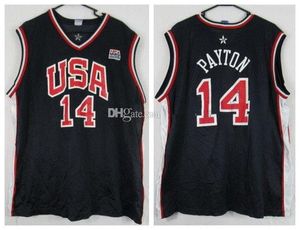 Gary Payton #14 Team Usa Retro Basketball Jersey Men's Ed Custom Number Name Jerseys