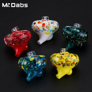 Красочные стеклянные CARB CAP 35MM OD Курение аксессуары с отверстием для кварцевого Banger Gook Glass Water Pipes Dabber Bongs DAB нефтяные вышки оптом