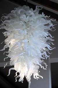 Wholesale large foyer crystal chandelier for sale - Group buy Large Foyer Crystal Chandeliers Lamps White Transparent Modern Blown Glass Chandelier Borosilicate Art Light for Home Decor