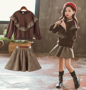 Completi primaverili e autunnali per bambini grandi da donna Gonna per vestito marea alla moda per bambini Set di due pezzi occidentali primaverili WY293