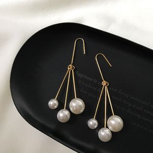 Fashion designer women earrings brass earrings with pearl Dangle party Jewelry