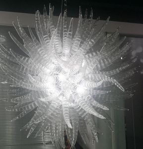ホームホテルレストランアートの装飾のための36インチ透明ガラスチェーンペンダントライトカスタムスパイラルクリスタルシャンデリア照明