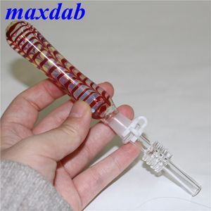 Wholeasle Hookah Nectar Pipe Collectors Kits Small Water Bong With 10mm quartz Tip Nail Dab Straw Oil Rigs Mini Pipes