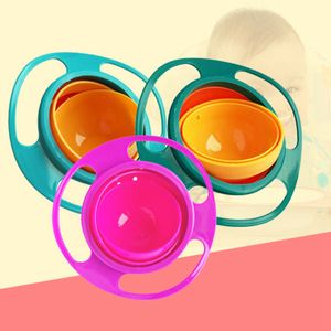 아기 수유 접시 아기 자이로 그릇 360 회전 누출 방지 그릇 식기