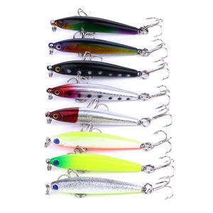 HENGJIA 2019 hot sale Minnow fishing lure Plastic Hard bait 5cm 3.4g Lifelike 3D eyes Treble hook 10#hook