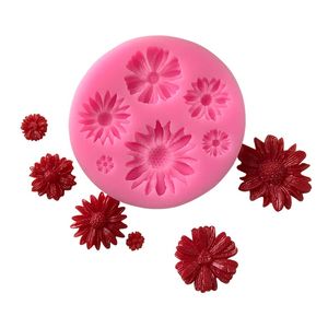 Stampo in silicone fondente che fa 3D rosa a forma di fiore pasticceria fai da te strumento di cottura per la decorazione di torte fatte a mano