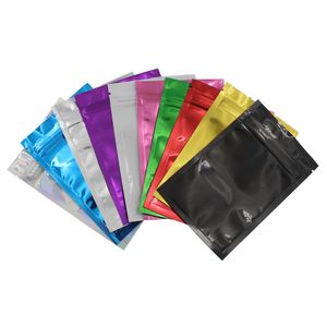 100pcs Birçok Renkler Isı SealableAluminum Folyo Mylar Gıda Herb Toz Kilit Plastik Ambalaj Torbaları Kilitli Plastik Poşet Zip