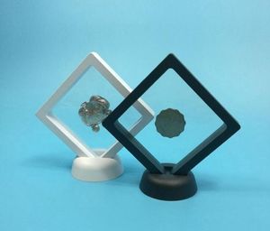 400 PCS Preto branco Suspenso Flutuante Vitrine Moedas Jóias Gems Artefatos Stand Titular Caixa